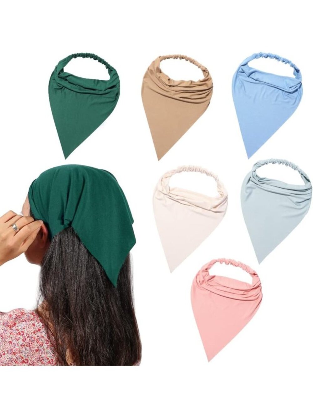 Boho Hair Scarf Headband for Women | Pretied Elastic Bandana Kerchief Accessory